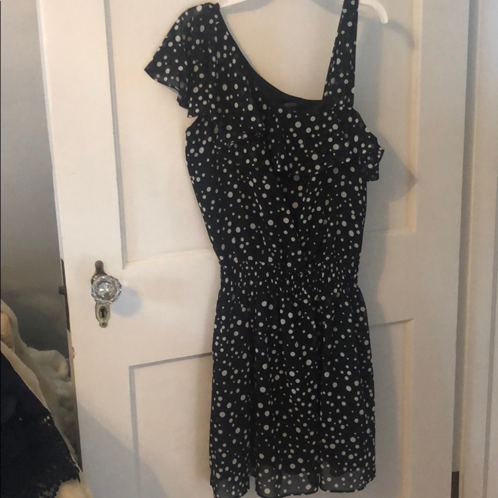 Black and white polka dot dress